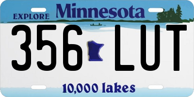 MN license plate 356LUT