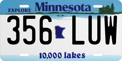 MN license plate 356LUW