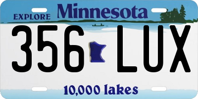 MN license plate 356LUX