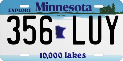 MN license plate 356LUY