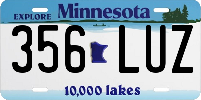 MN license plate 356LUZ
