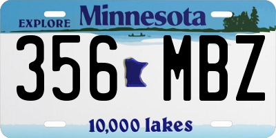 MN license plate 356MBZ