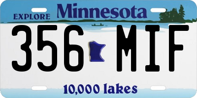 MN license plate 356MIF