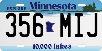 MN license plate 356MIJ
