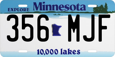 MN license plate 356MJF