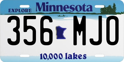 MN license plate 356MJO