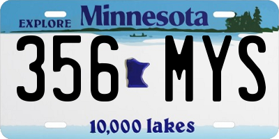 MN license plate 356MYS