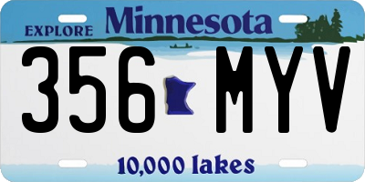 MN license plate 356MYV