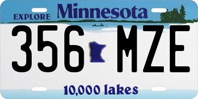 MN license plate 356MZE