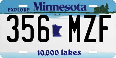 MN license plate 356MZF