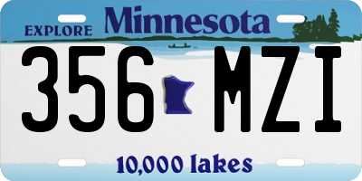 MN license plate 356MZI