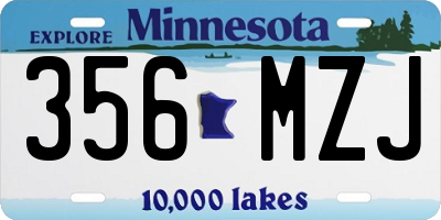 MN license plate 356MZJ