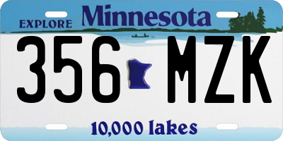 MN license plate 356MZK