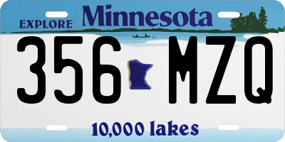 MN license plate 356MZQ