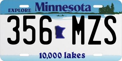 MN license plate 356MZS