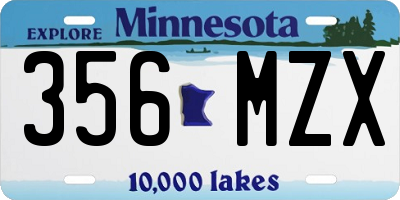 MN license plate 356MZX