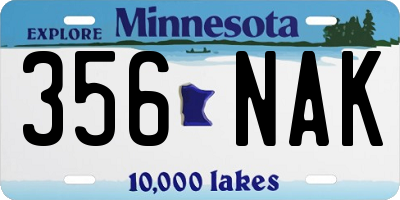 MN license plate 356NAK