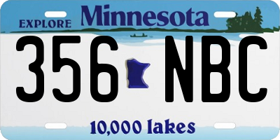 MN license plate 356NBC