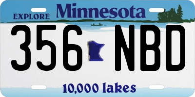 MN license plate 356NBD