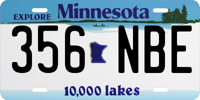 MN license plate 356NBE