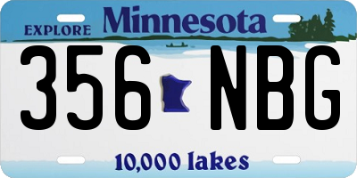 MN license plate 356NBG