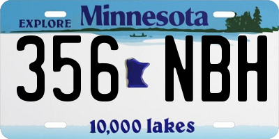 MN license plate 356NBH