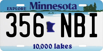 MN license plate 356NBI