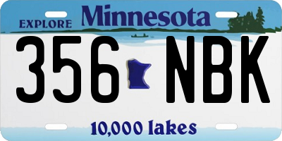 MN license plate 356NBK
