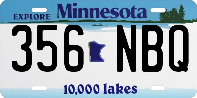MN license plate 356NBQ
