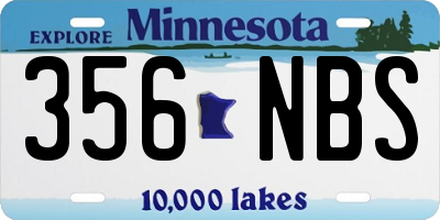 MN license plate 356NBS