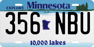 MN license plate 356NBU