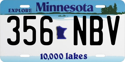 MN license plate 356NBV