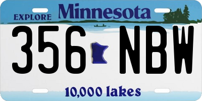 MN license plate 356NBW