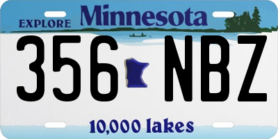 MN license plate 356NBZ