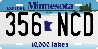MN license plate 356NCD