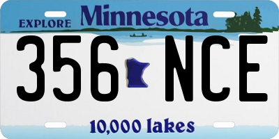 MN license plate 356NCE