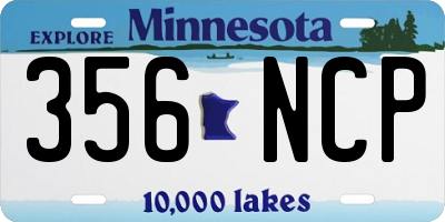 MN license plate 356NCP