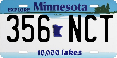 MN license plate 356NCT