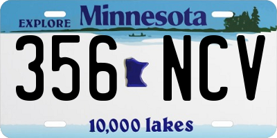 MN license plate 356NCV