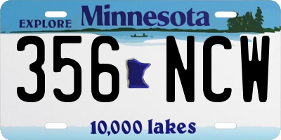 MN license plate 356NCW