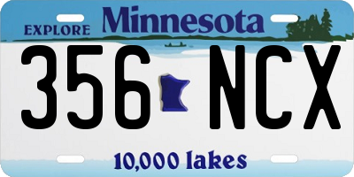 MN license plate 356NCX
