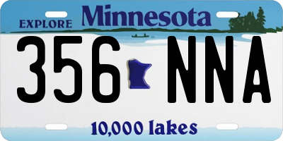 MN license plate 356NNA