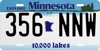 MN license plate 356NNW