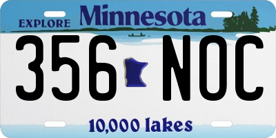 MN license plate 356NOC