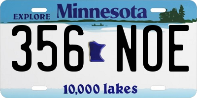 MN license plate 356NOE