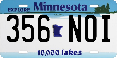 MN license plate 356NOI