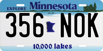 MN license plate 356NOK