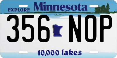 MN license plate 356NOP
