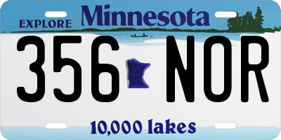 MN license plate 356NOR
