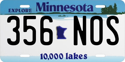 MN license plate 356NOS